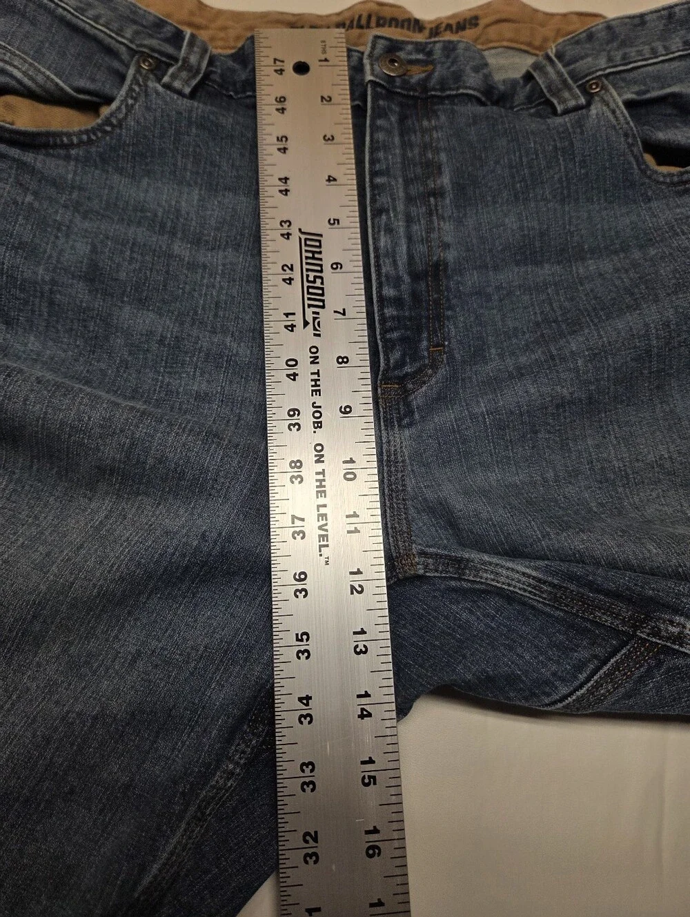 Duluth Trading Flex Ballroom Jeans Mens 42x28 Relaxed Fit Blue Denim